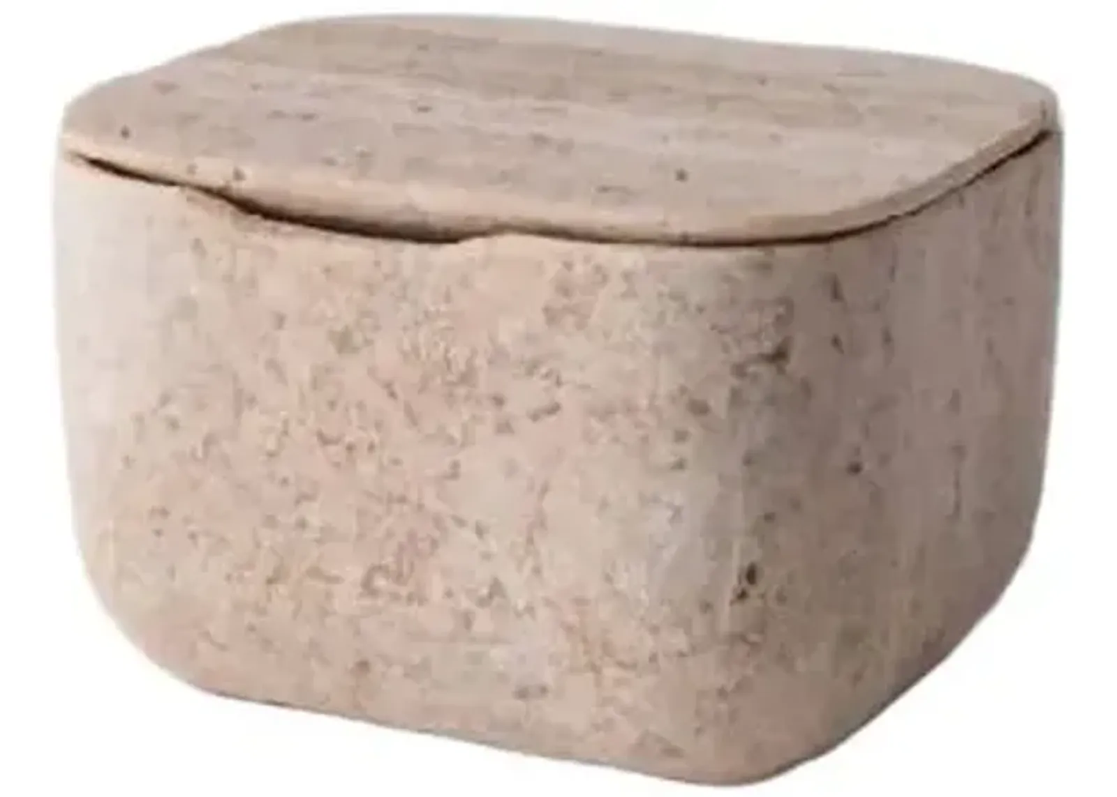 AndJacob Less Is More Square Container - Travertine - Powered by People - Ivory