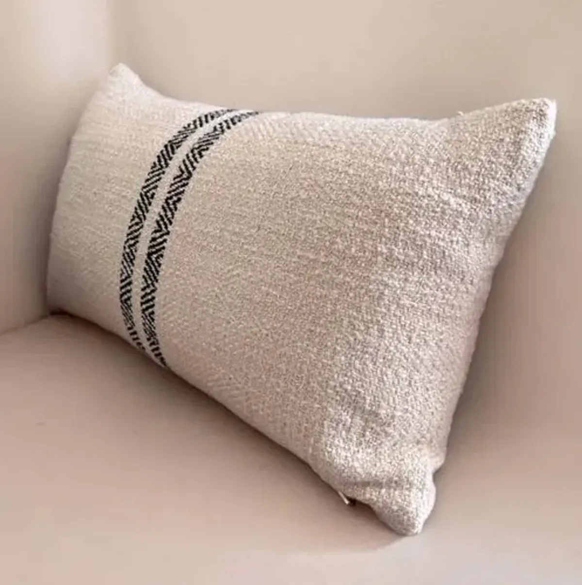 Hugh Lumbar Pillow - Ivory - Powered by People