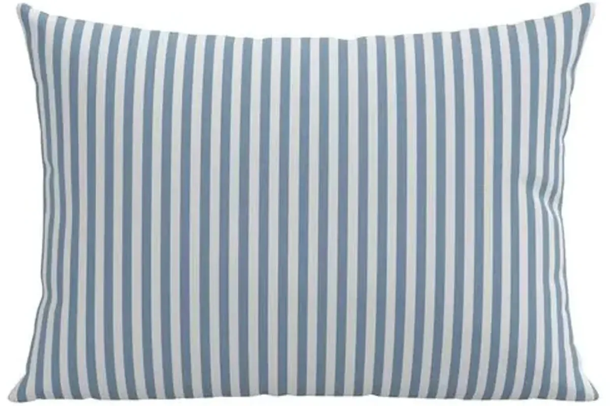 Further Stripe 22x15 Lumbar Pillow - Denim