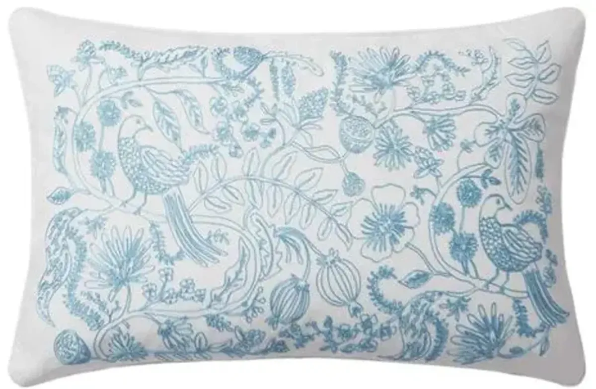 Aviary Pillow - Blue - Rifle Paper Co. x Loloi