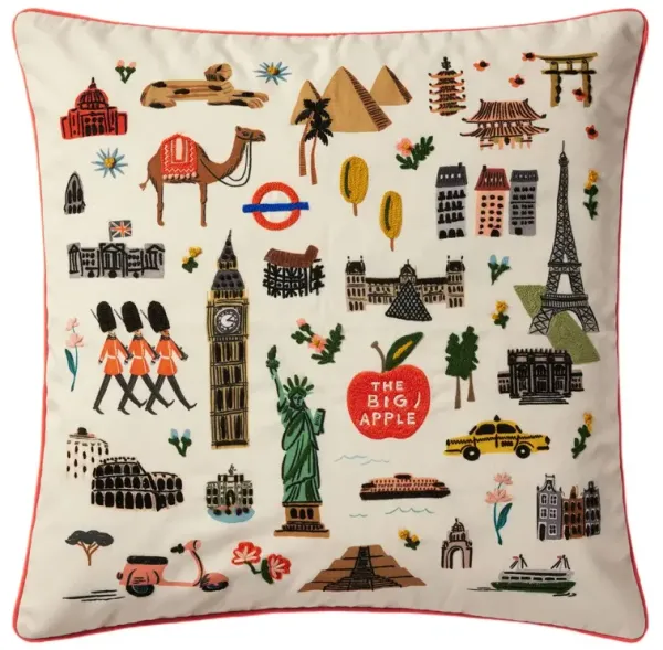 Bon Voyage Pillow, Cream