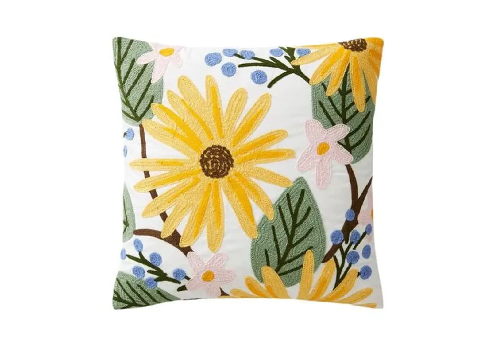 Dandelion Pillow - Blush/Yellow - Rifle Paper Co. x Loloi