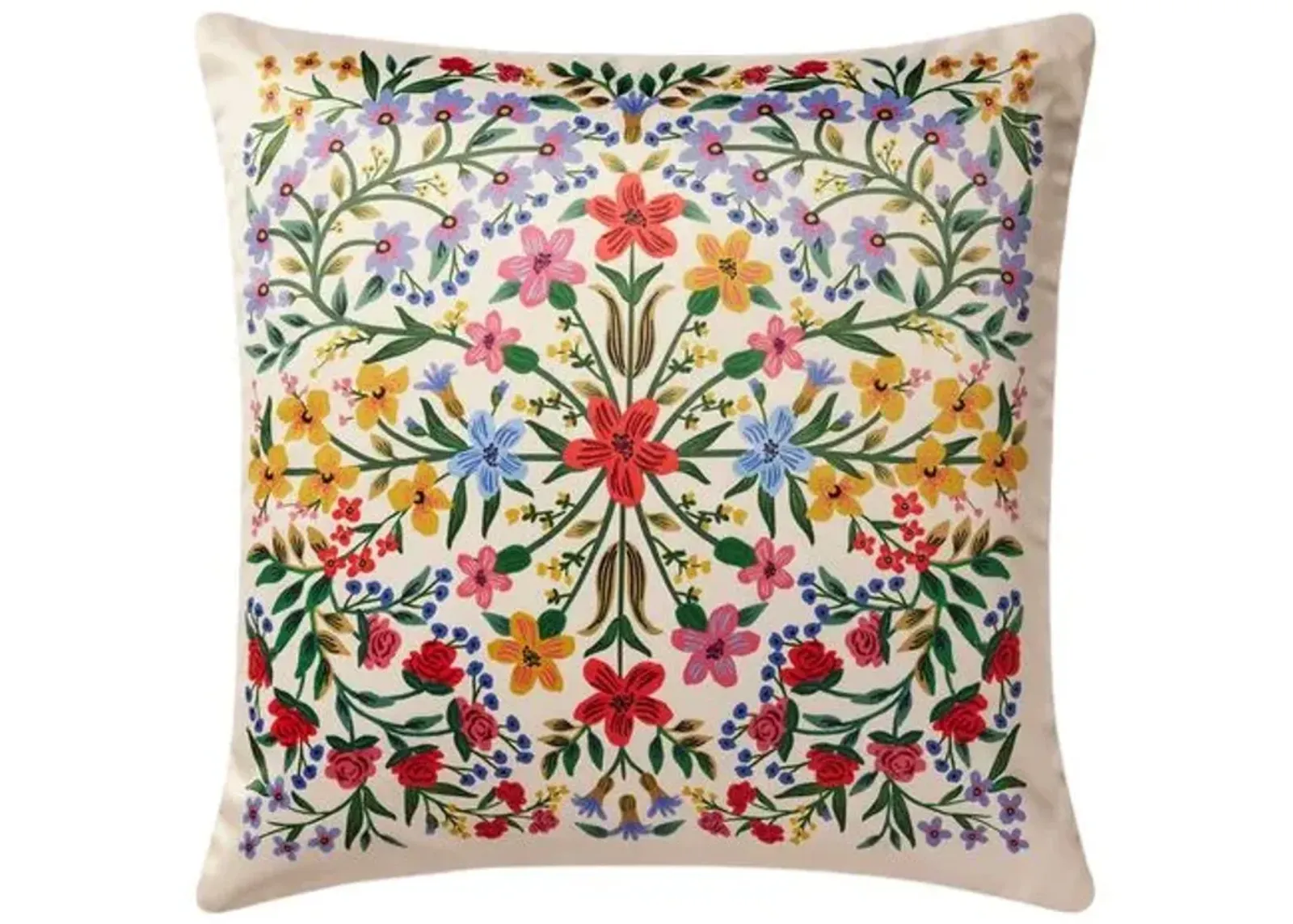 Floral Medallion Pillow - Navy - Rifle Paper Co. x Loloi