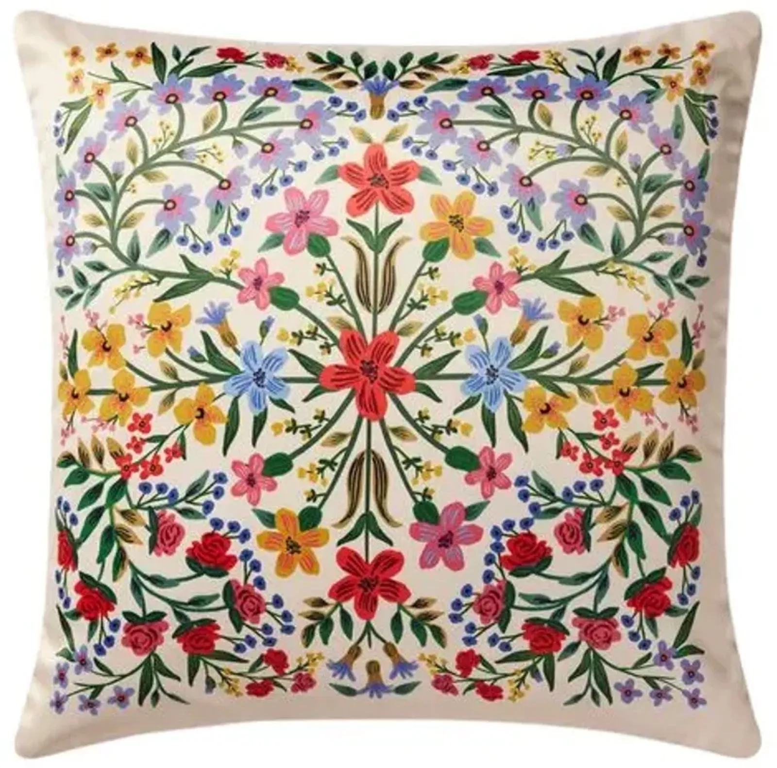 Floral Medallion Pillow - Navy - Rifle Paper Co. x Loloi