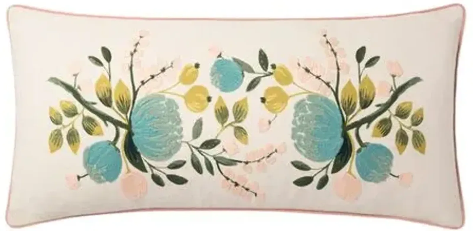 Iris Floral Lumbar Pillow - Rifle Paper Co. x Loloi