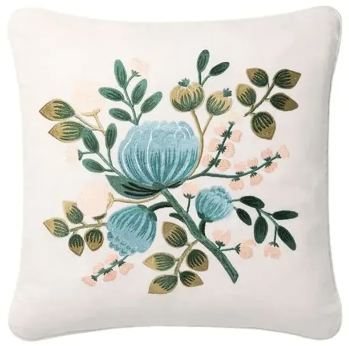 Primrose Pillow - Blue - Rifle Paper Co. x Loloi