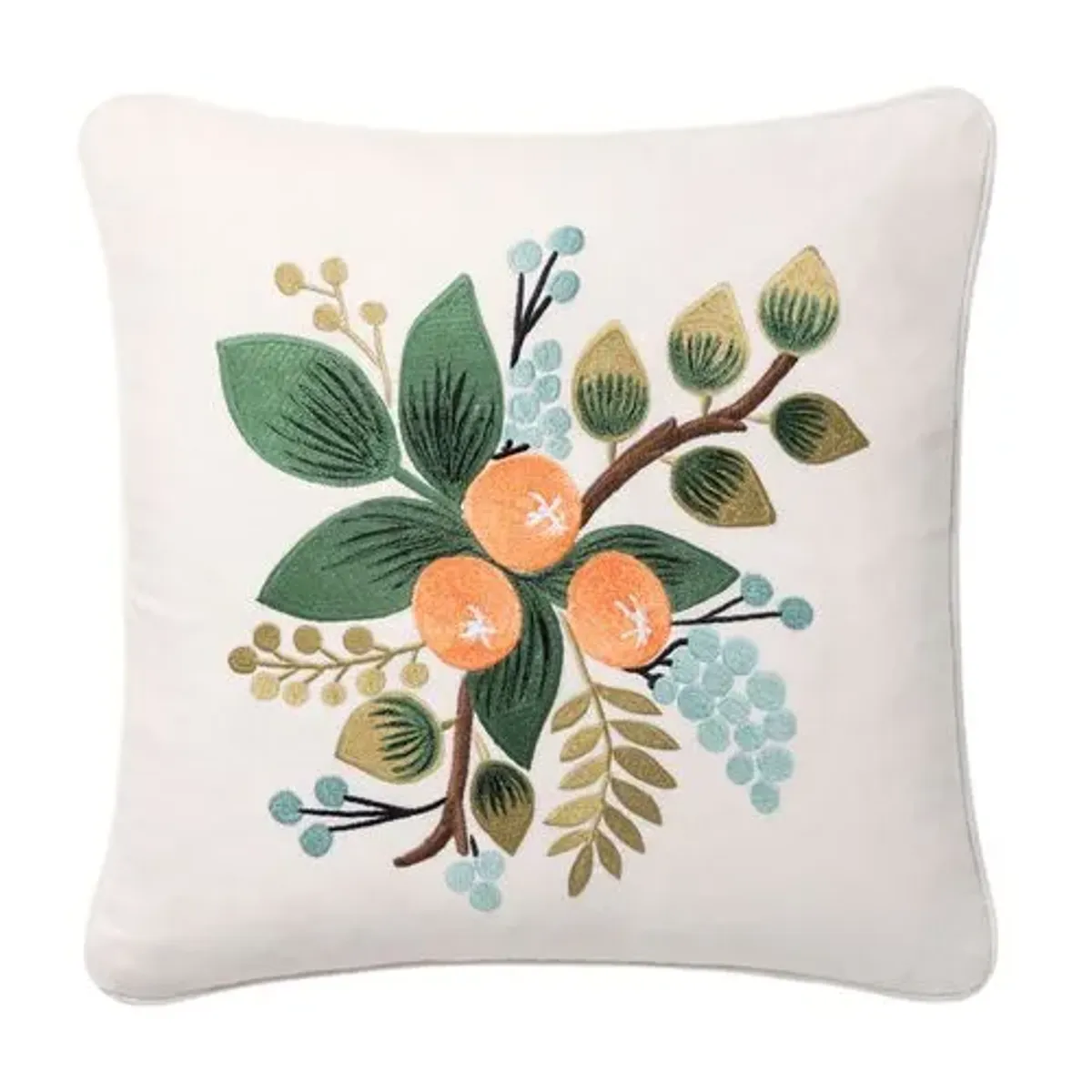 Fruits Pillow - Orange/White - Rifle Paper Co. x Loloi