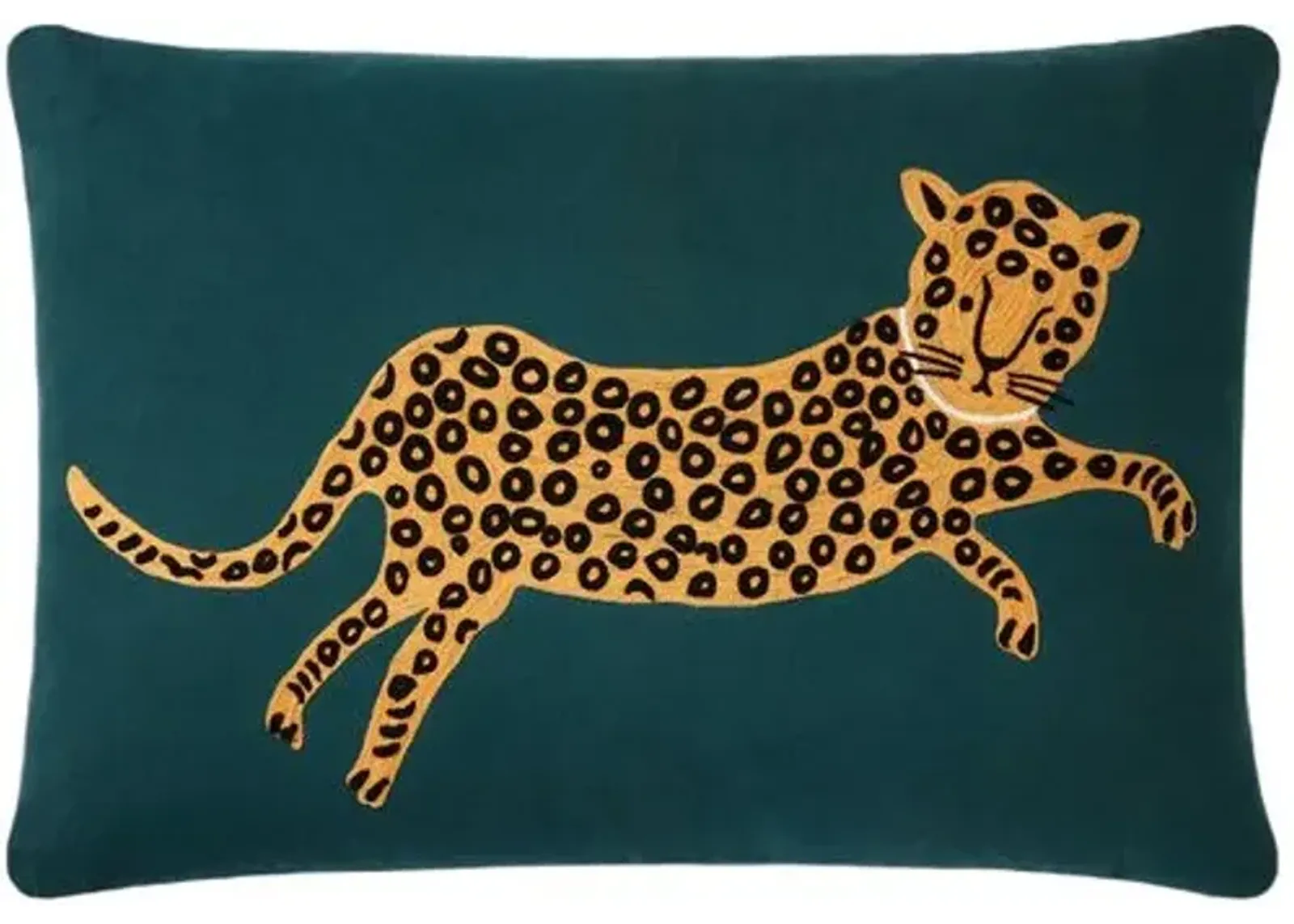 Tiger Lumbar Pillow - Teal/Gold - Rifle Paper Co. x Loloi