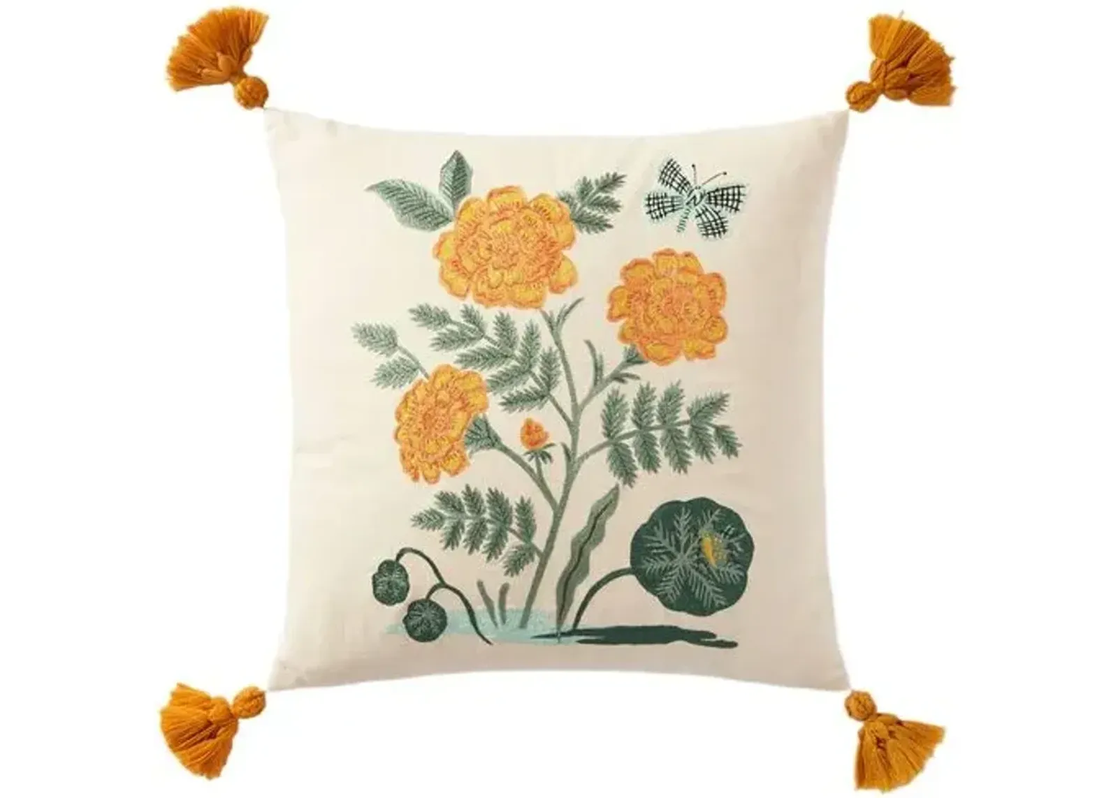 Calli Floral Tassel Pillow - Rifle Paper Co. x Loloi