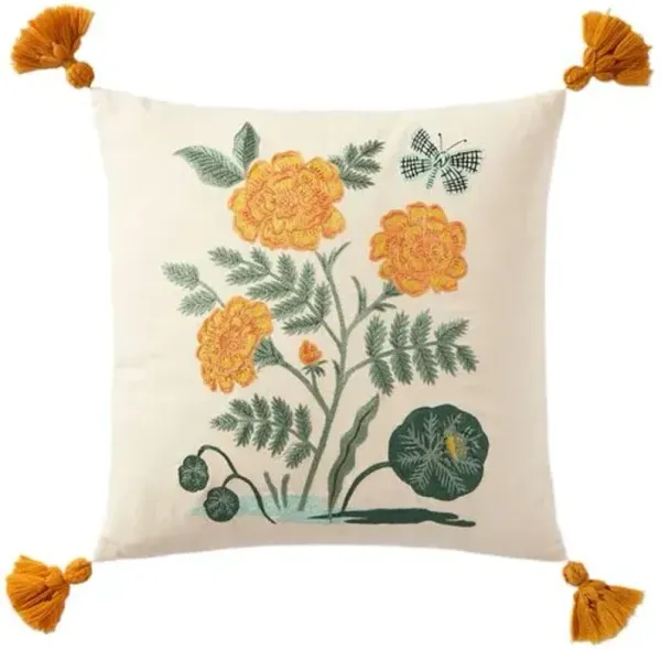 Calli Floral Tassel Pillow - Rifle Paper Co. x Loloi