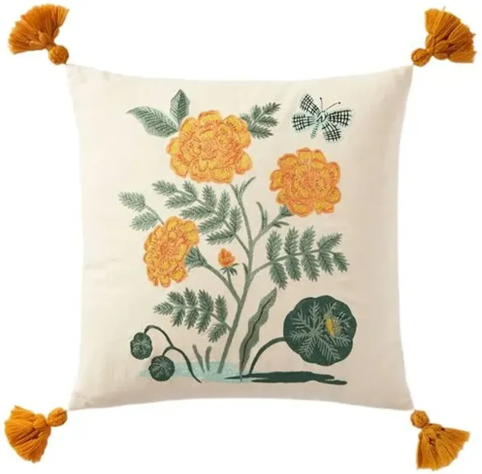 Calli Floral Tassel Pillow - Rifle Paper Co. x Loloi