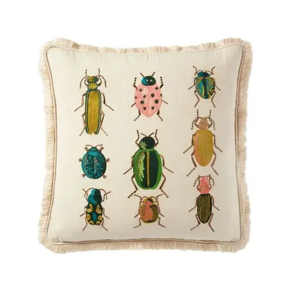 Critters Pillow - Natural - Rifle Paper Co. x Loloi