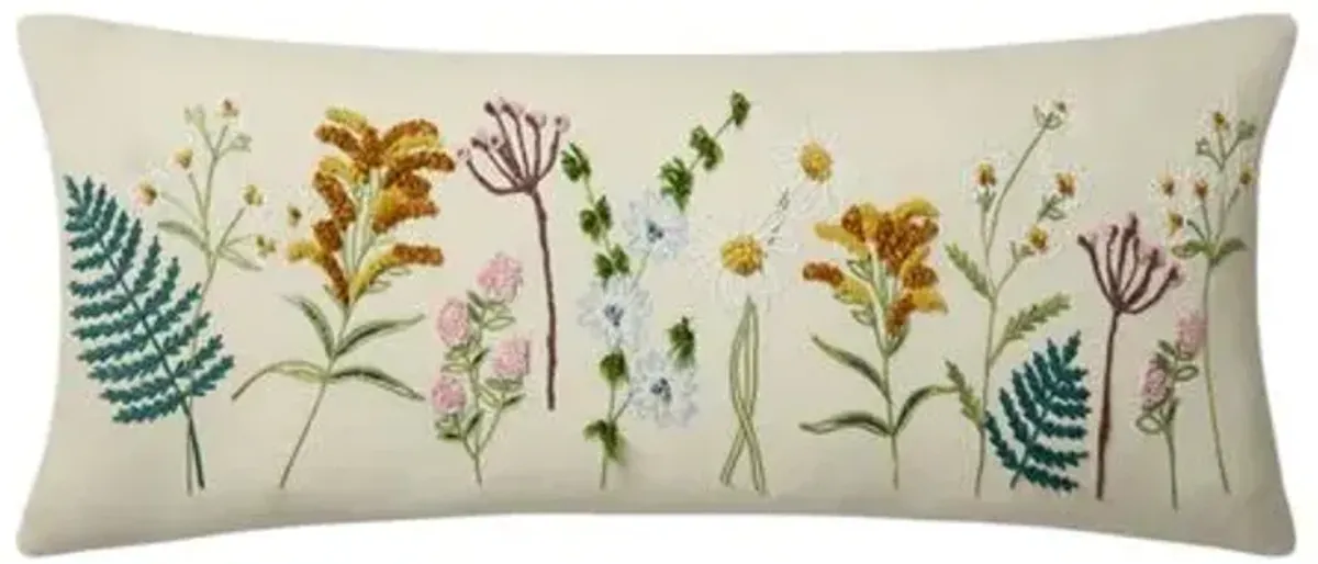 Blossom Lumbar Pillow - Cream - Rifle Paper Co. x Loloi