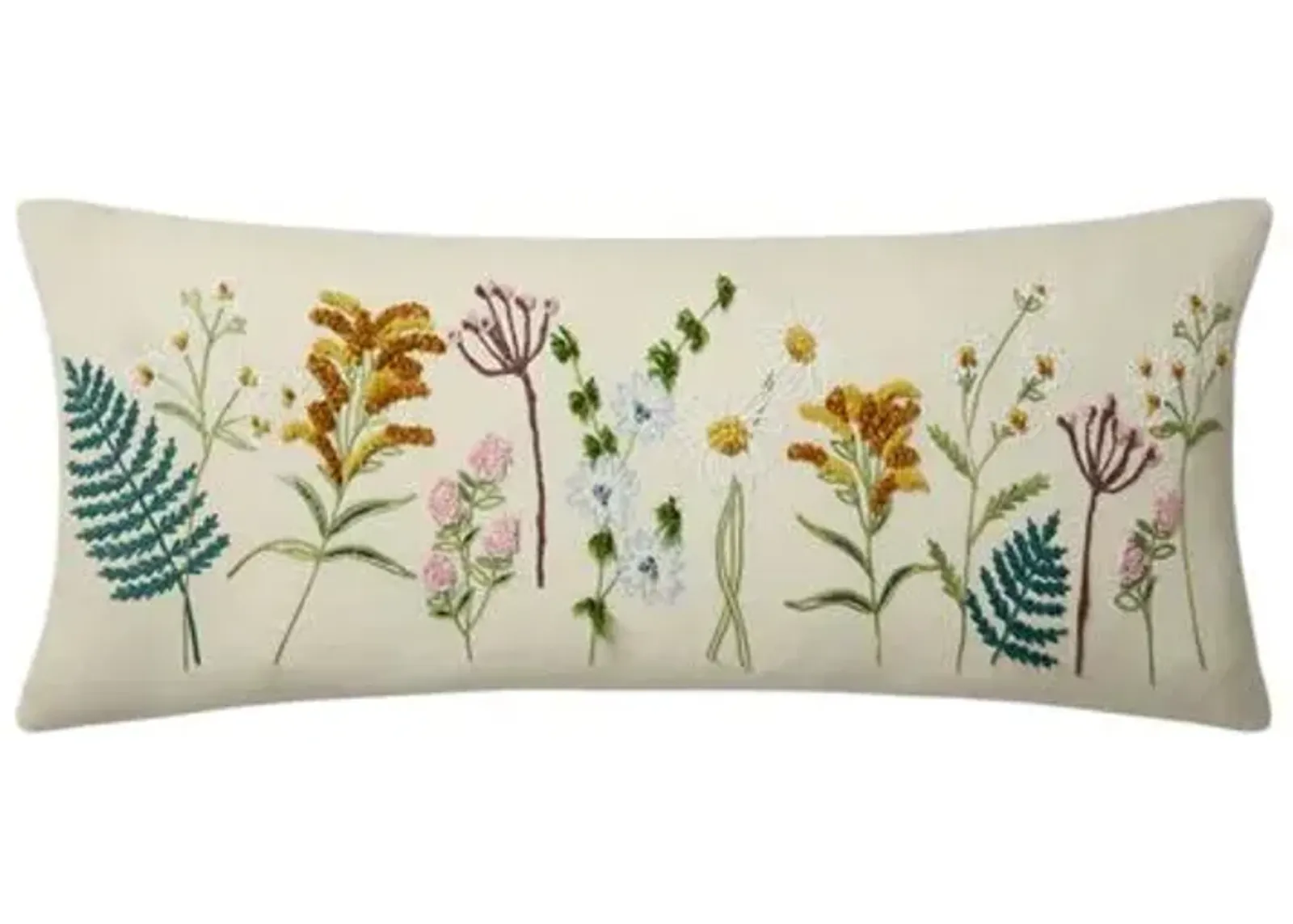 Blossom Lumbar Pillow - Cream - Rifle Paper Co. x Loloi