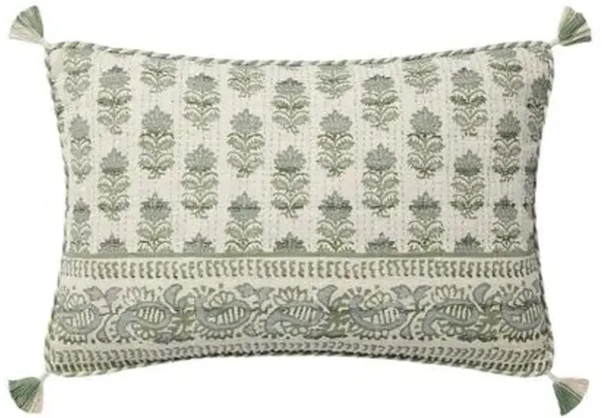 Leilani Lumbar Block Print Pillow - Rifle Paper Co. x Loloi