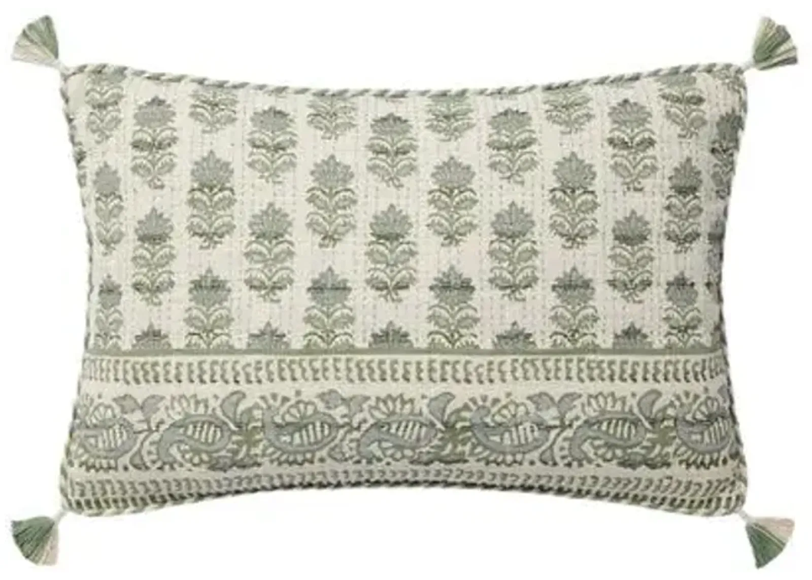 Leilani Lumbar Block Print Pillow - Rifle Paper Co. x Loloi