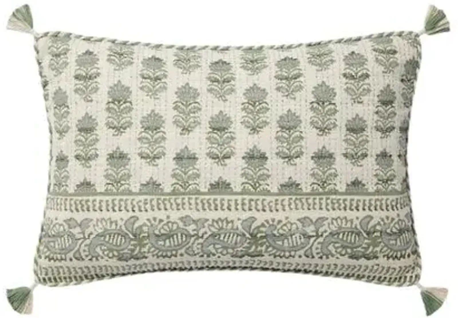 Leilani Lumbar Block Print Pillow - Rifle Paper Co. x Loloi