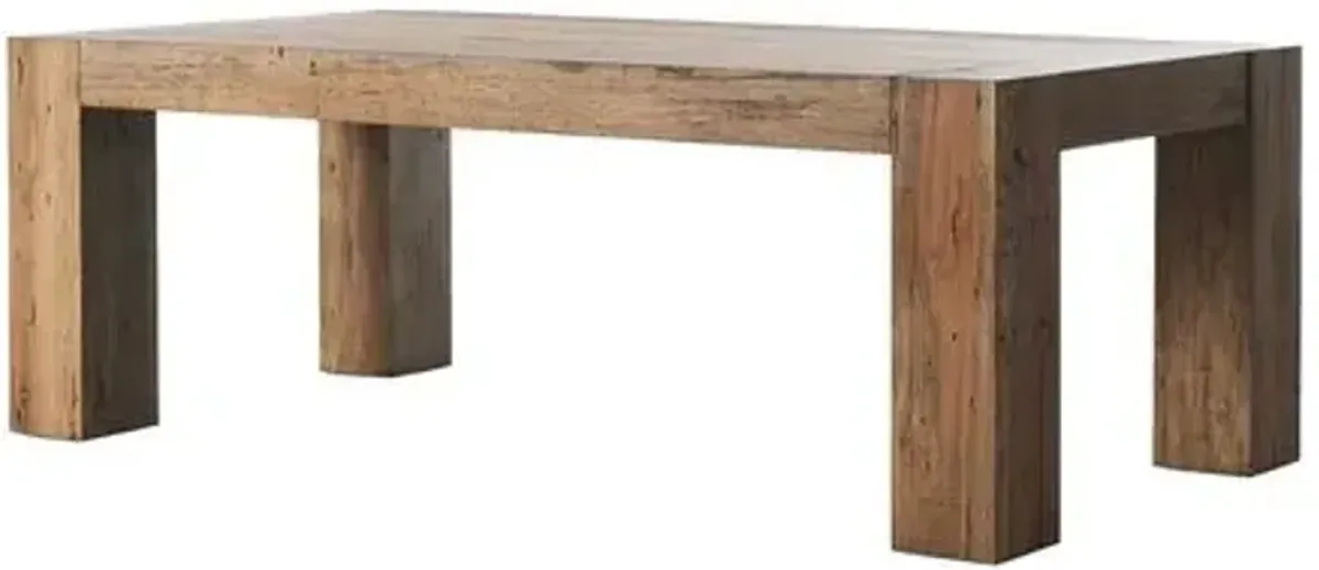 Zuri Rectangular Thick-Cut Oak Dining Table