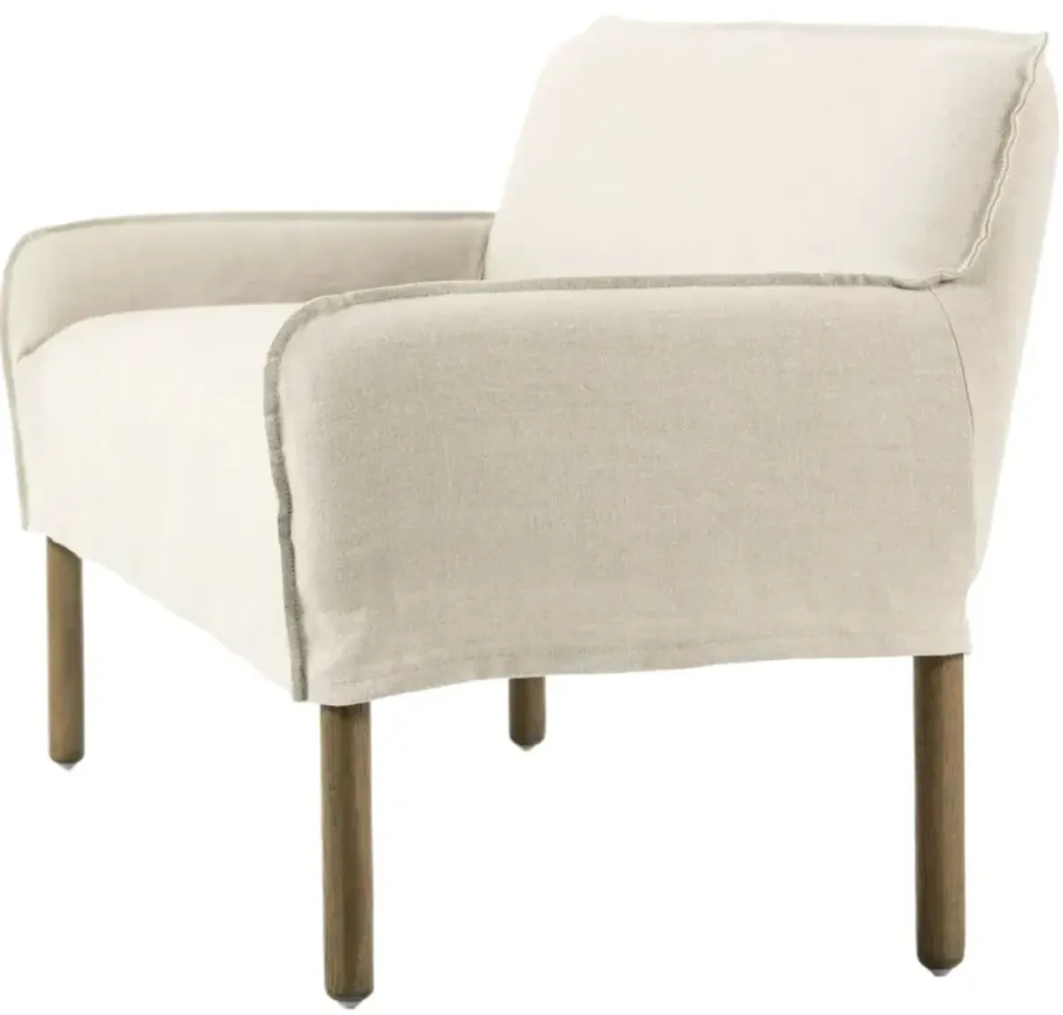 Zayden Belgian Linen Slipcover Dining Bench, Brussels Natural