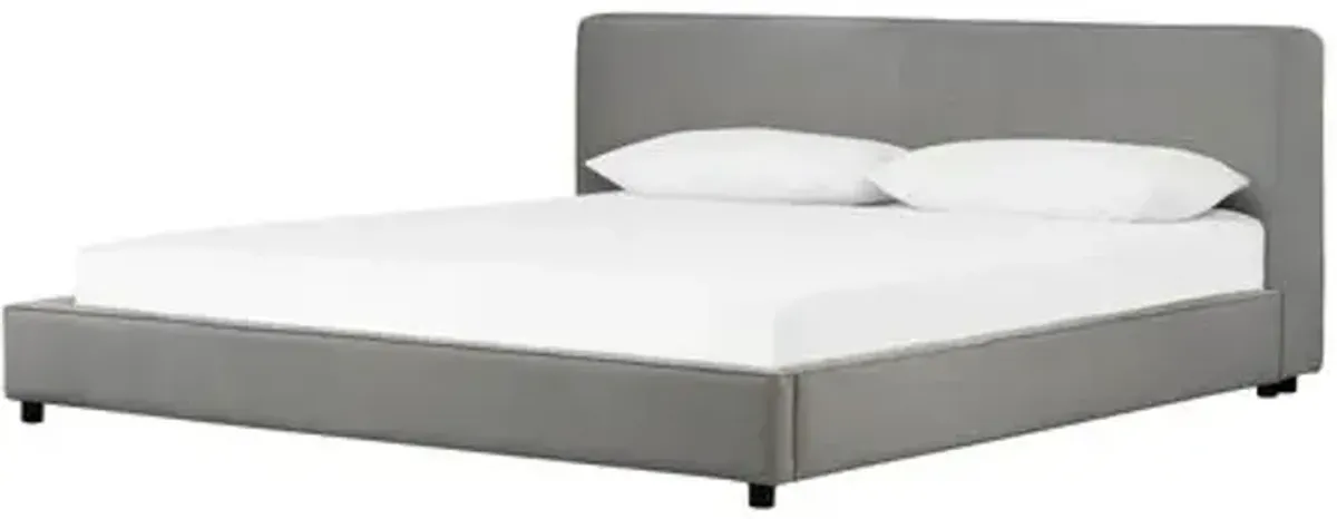 Zara Cotton Bed - Heavy Pebble Pewter - Gray