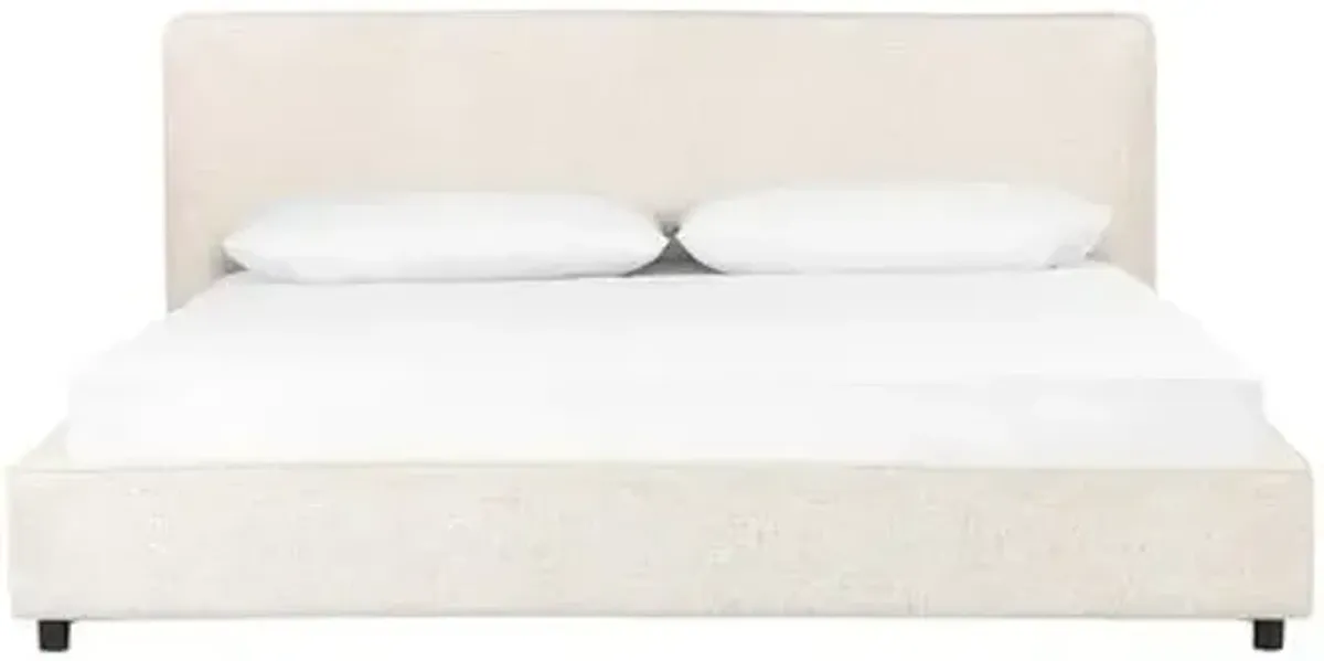 Zara Synthetic Queen Bed - Plushtone Linen - Gray