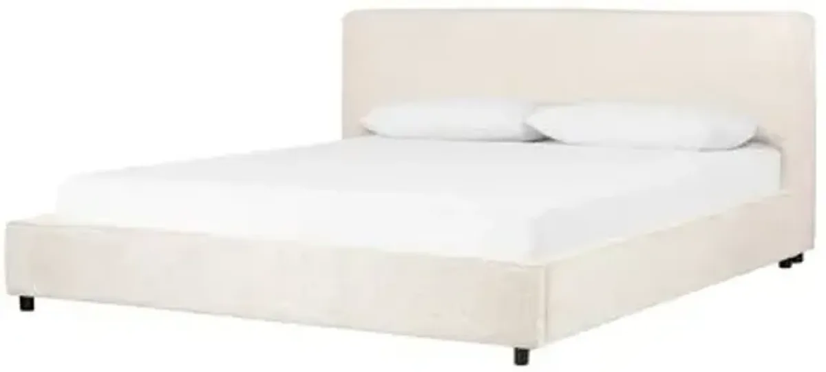 Zara Synthetic Queen Bed - Plushtone Linen - Gray