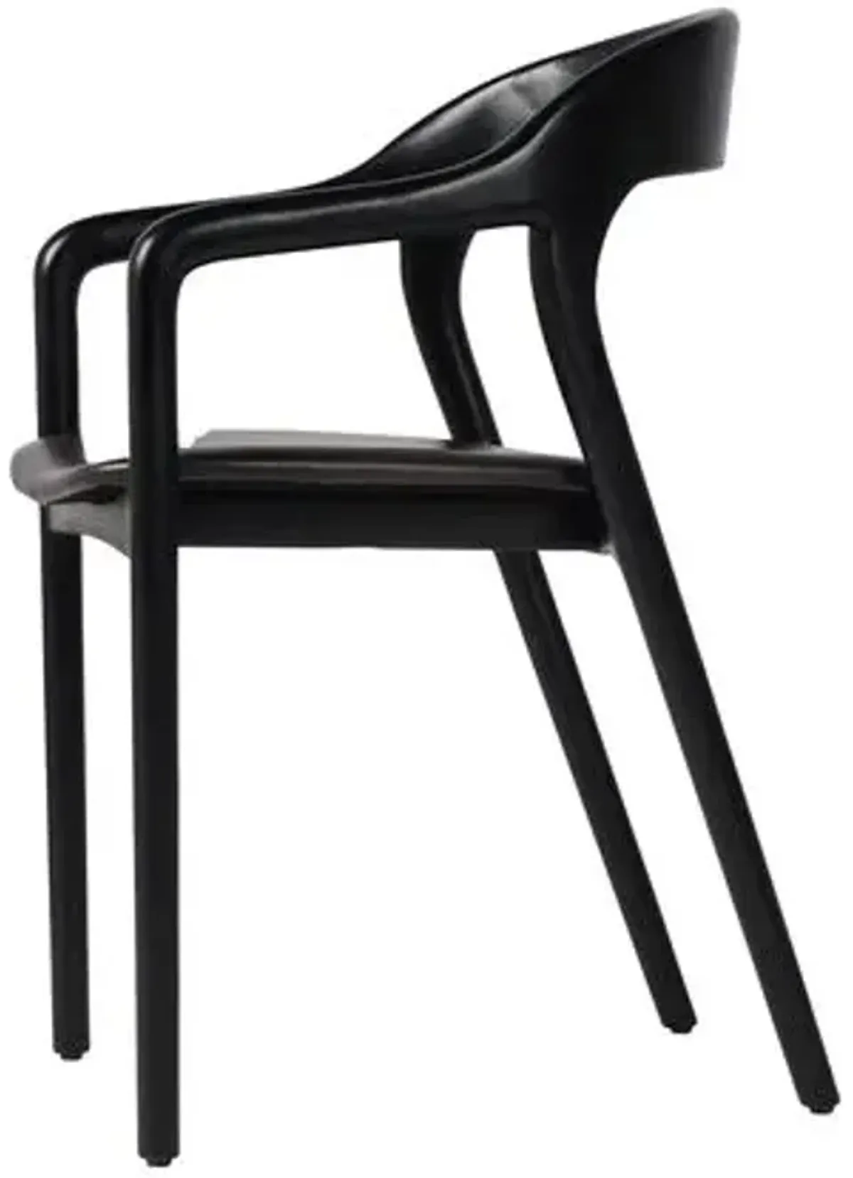 Xavier Leather Dining Armchair - Black