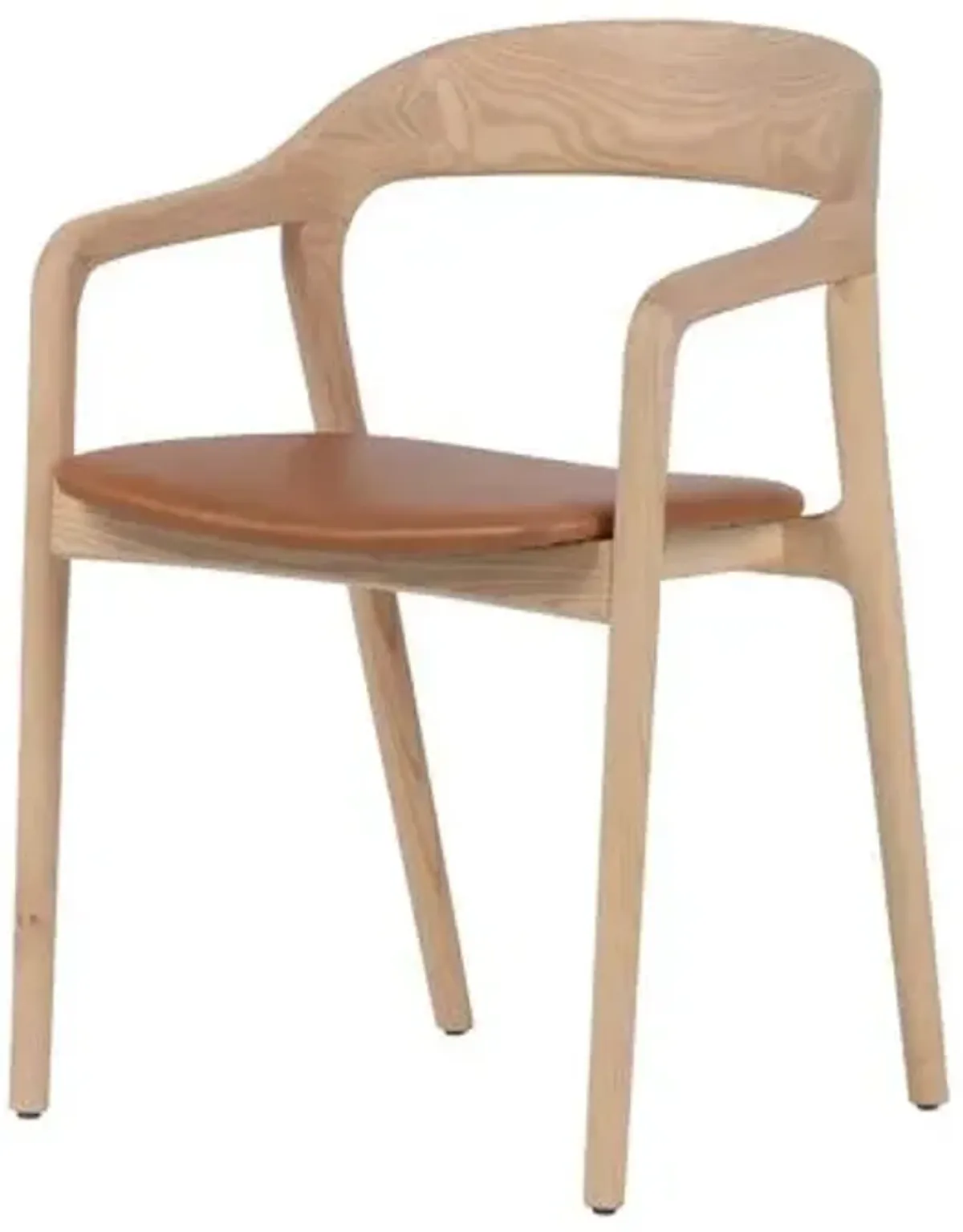 Xavier Leather Dining Armchair - Brown
