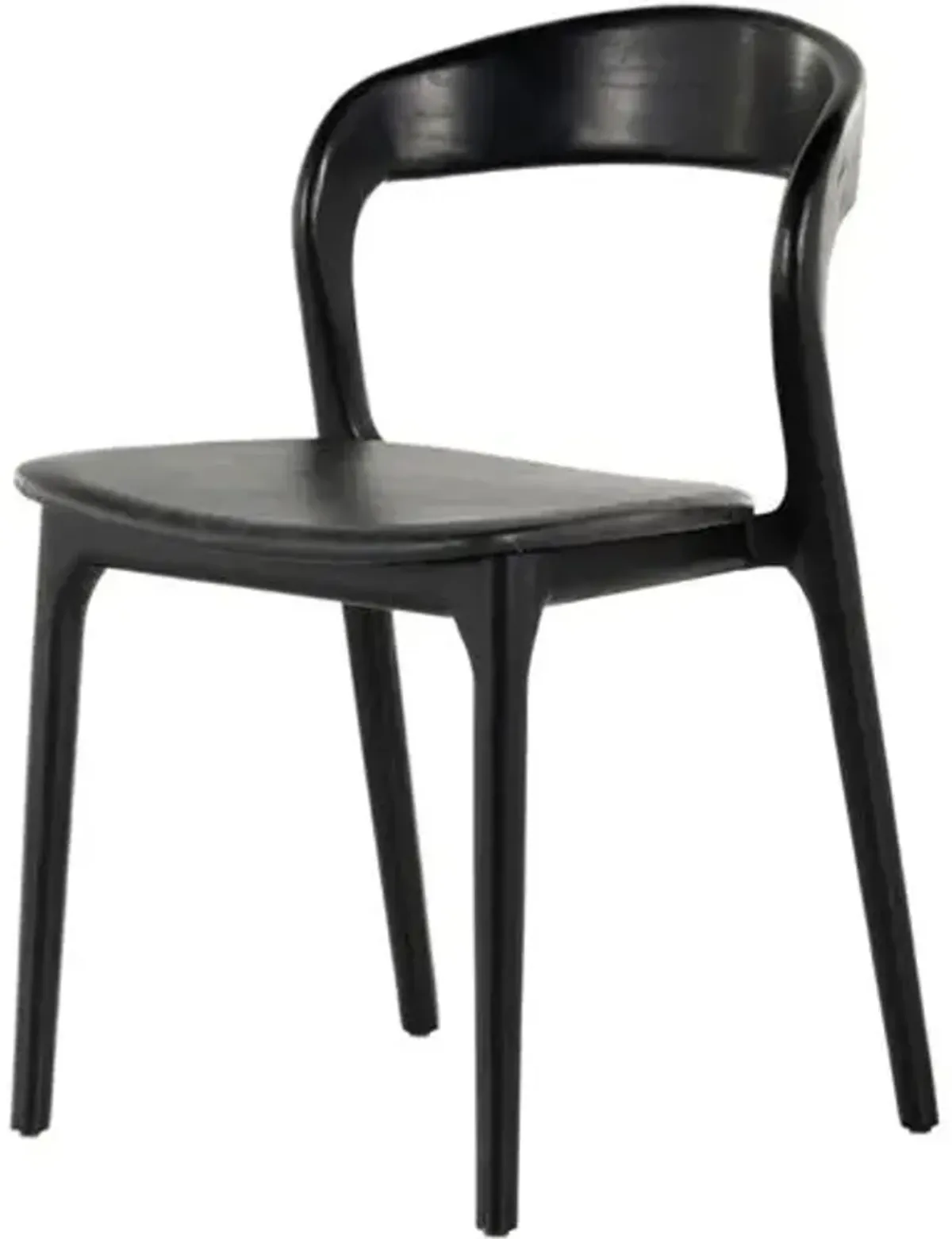 Xavier Leather Dining Side Chair - Black