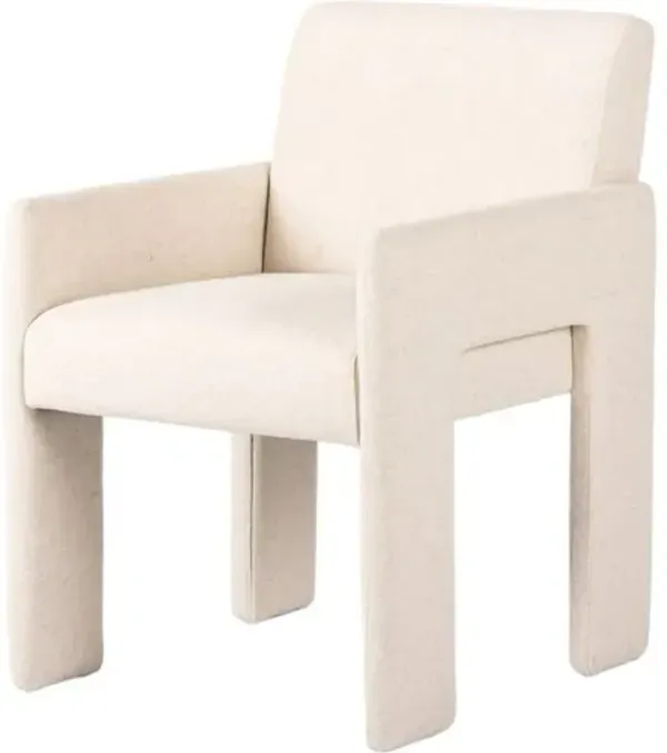 Wren Linen Dining Armchair - Beige