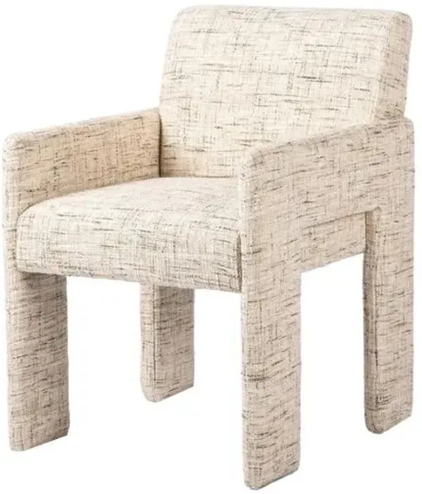 Wren Linen Dining Armchair - Beige