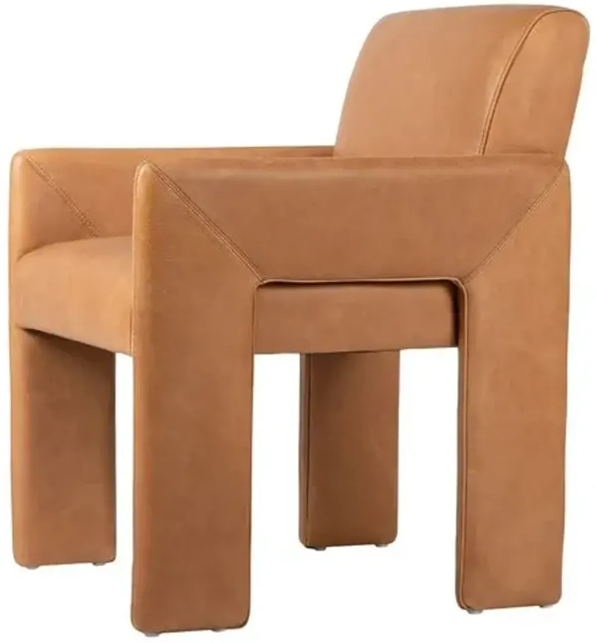 Wren Leather Dining Armchair - Palermo Cognac - Brown