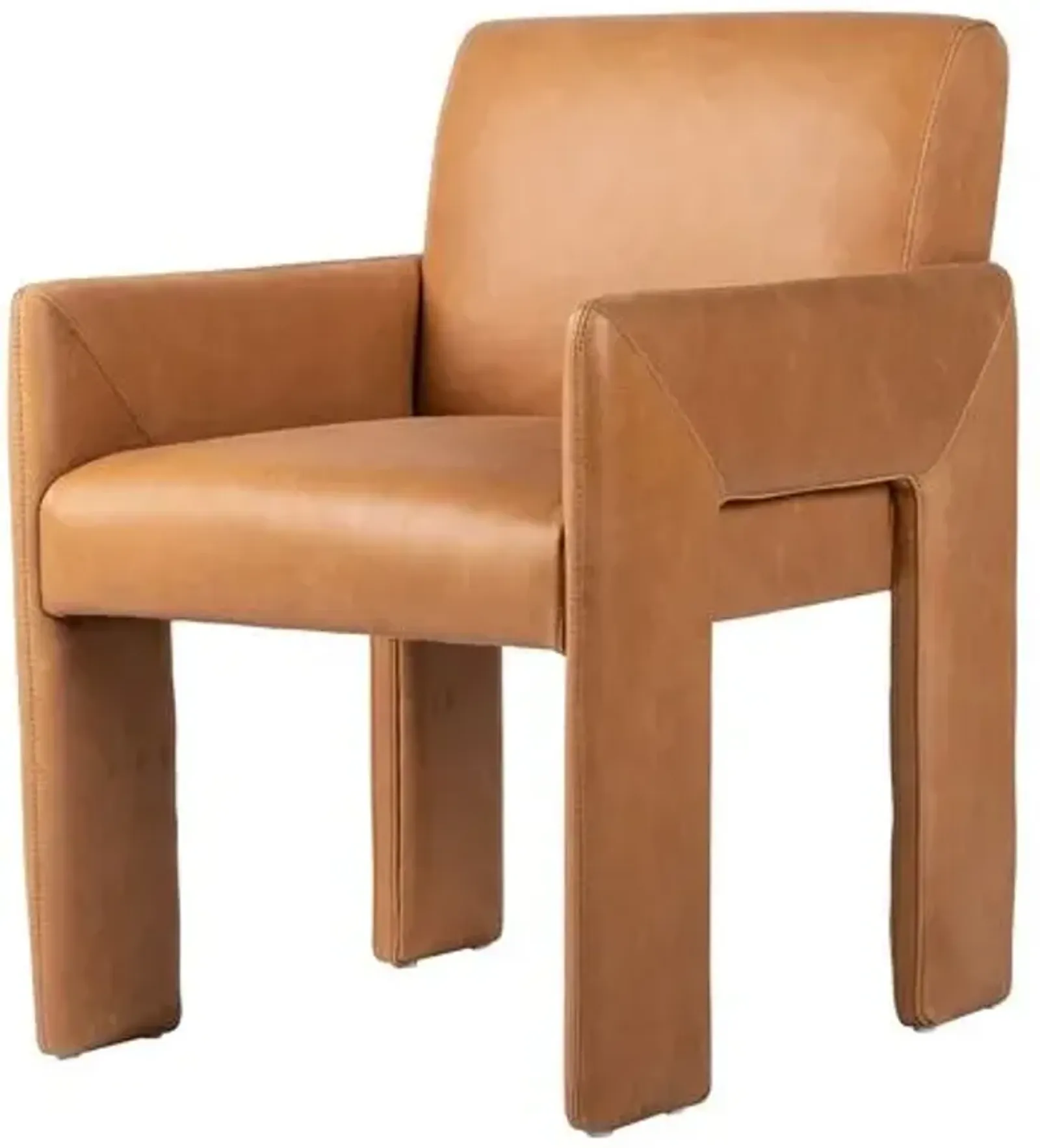 Wren Leather Dining Armchair - Palermo Cognac - Brown