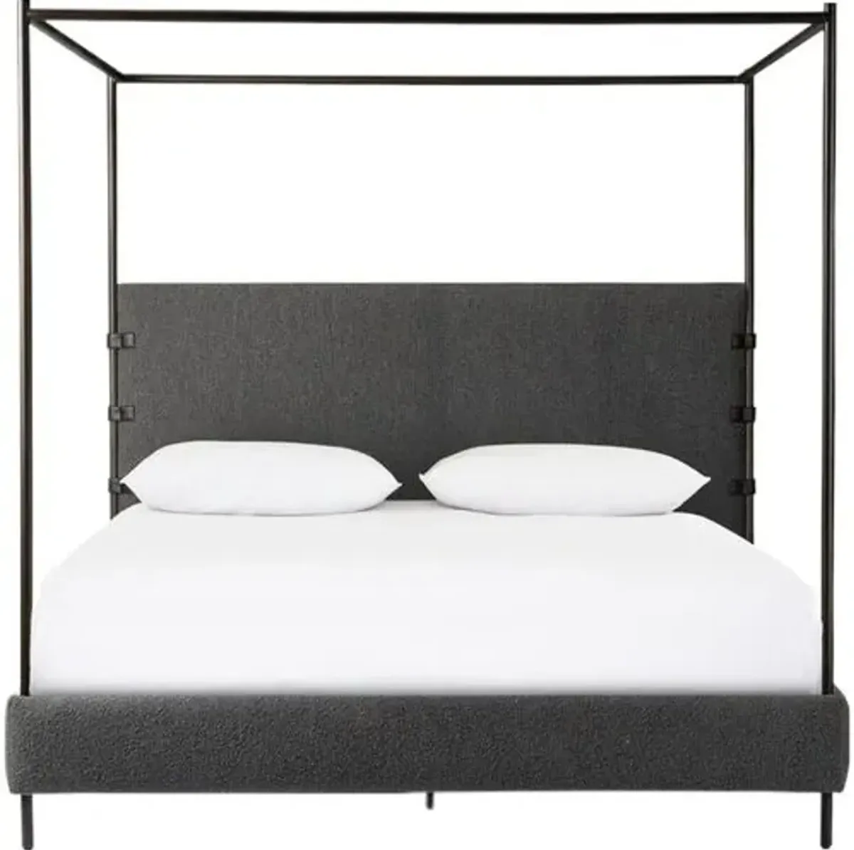 Winslow Boucle Canopy Bed - Black