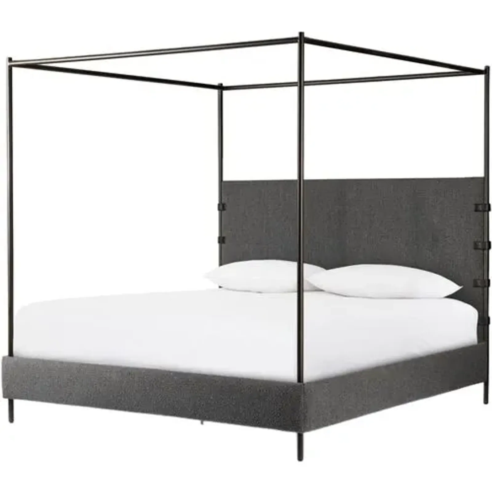 Winslow Boucle Canopy Bed - Black