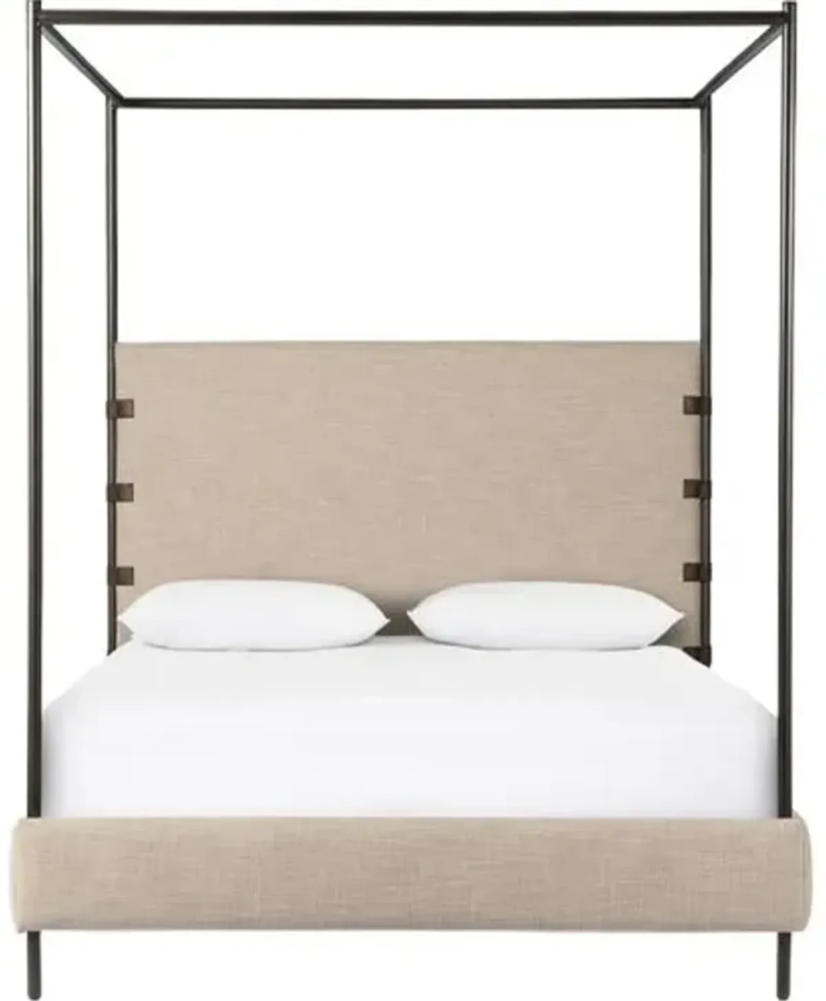 Winslow Linen Canopy Bed - Palm Ecru - Beige