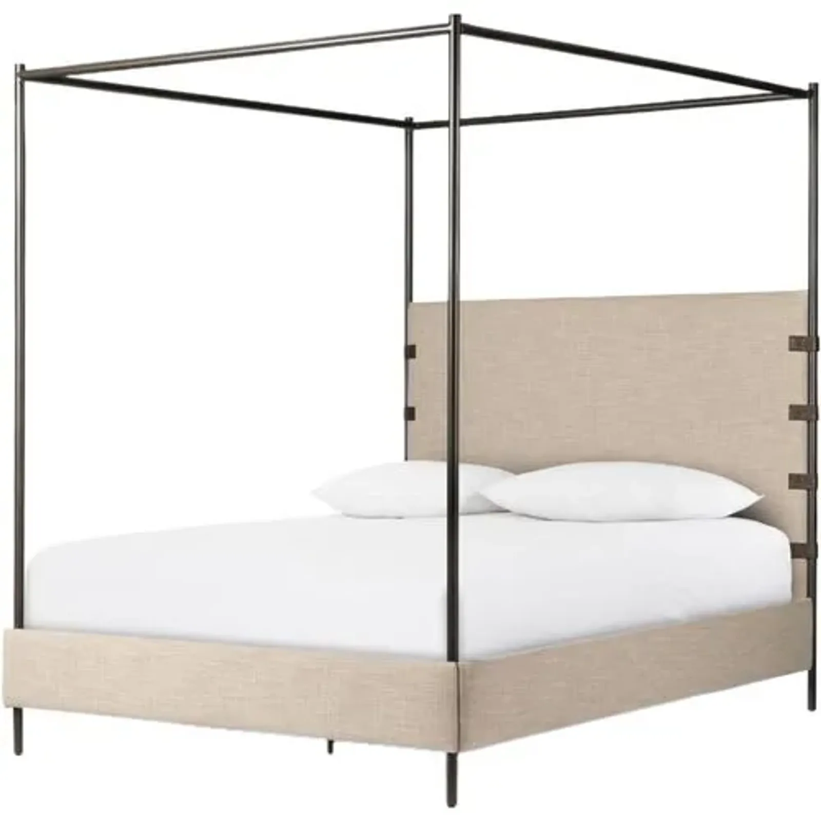 Winslow Linen Canopy Bed - Palm Ecru - Beige