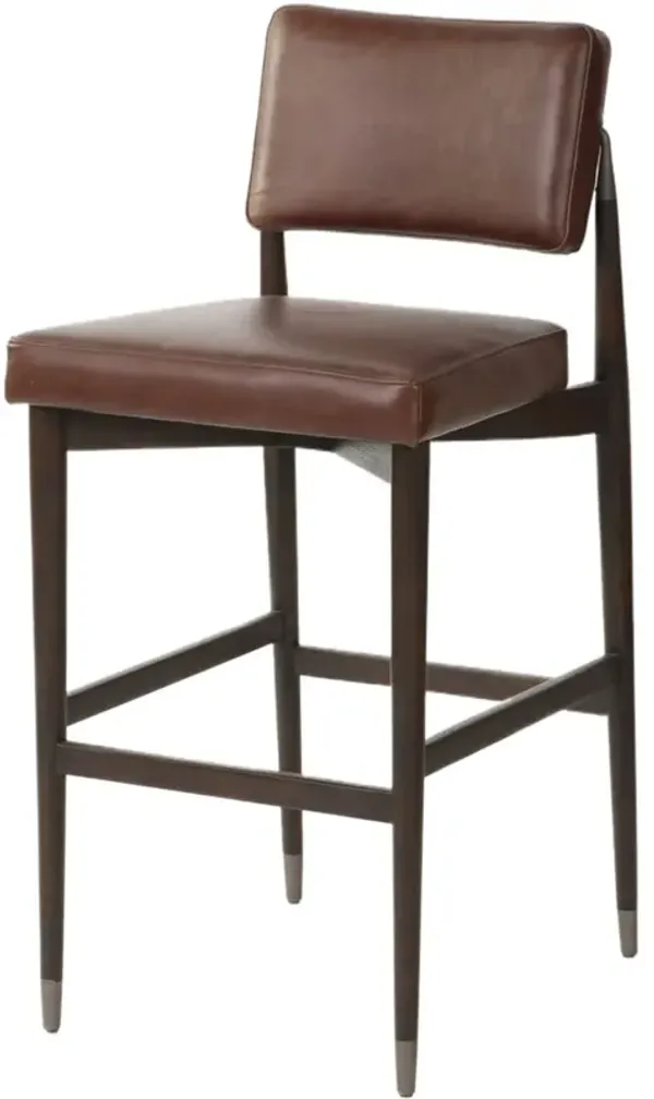 Henry Leather Bar Stool, Havana Brown