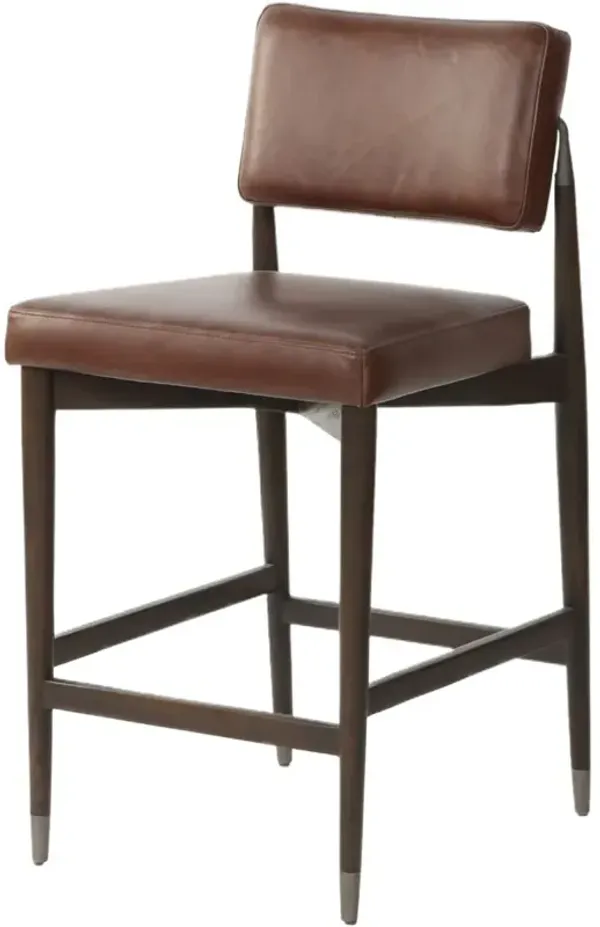 Henry Leather Counter Stool, Havana Brown