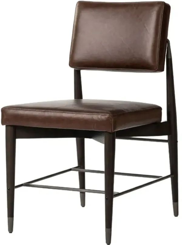 Henry Leather Dining Chair, Havana Brown
