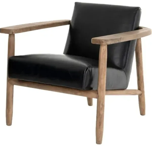 Emette Leather Chair - Dakota Black