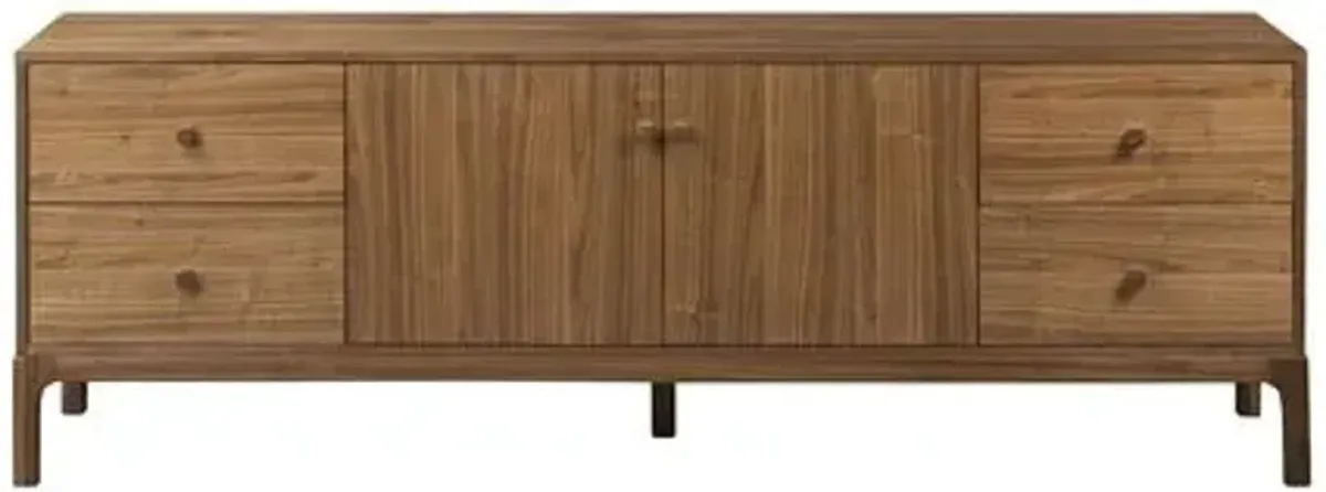 Wesley Media Console - Natural Walnut - Brown