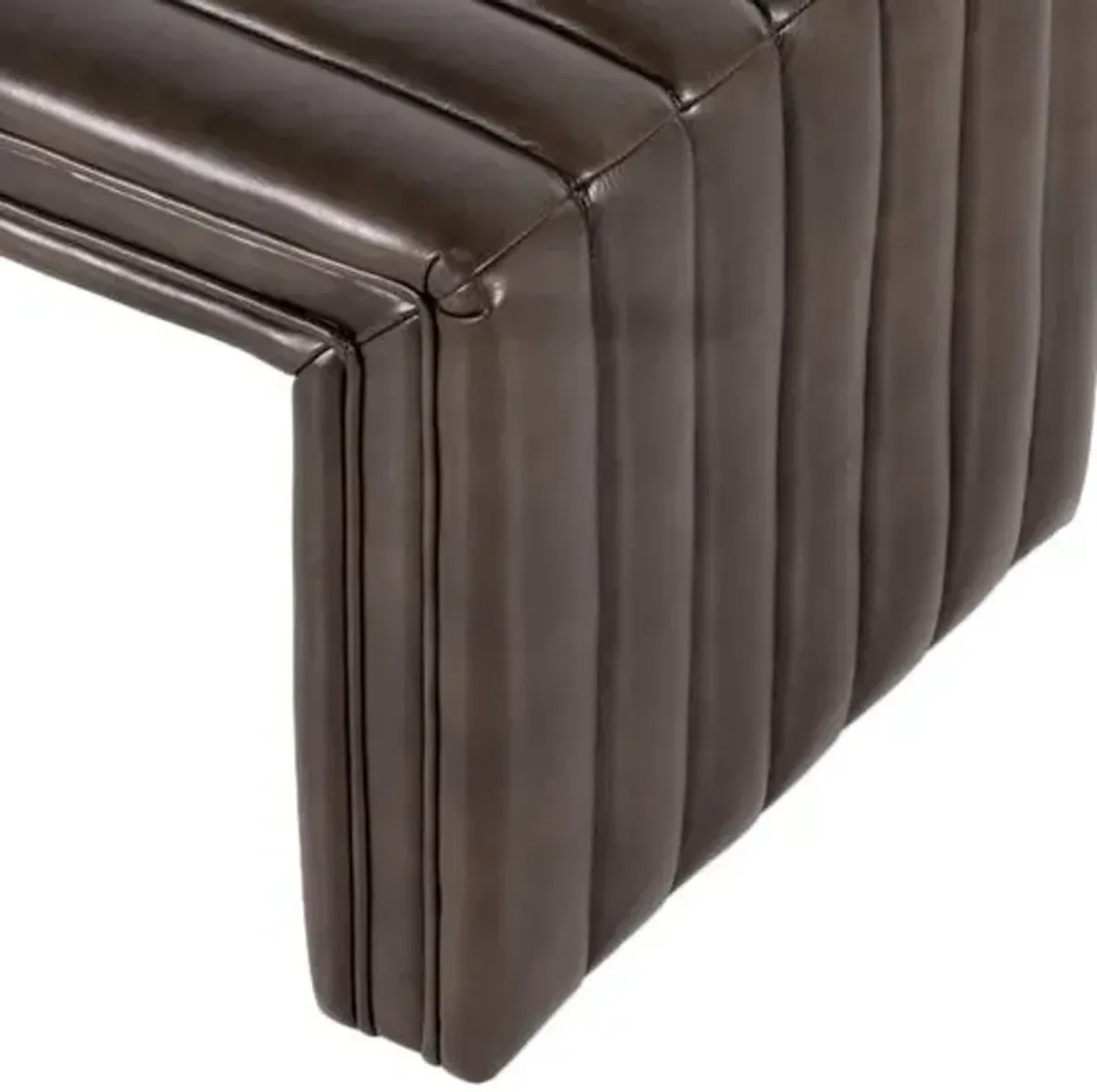 Vivian Leather Bench - Deacon Wolf - Brown