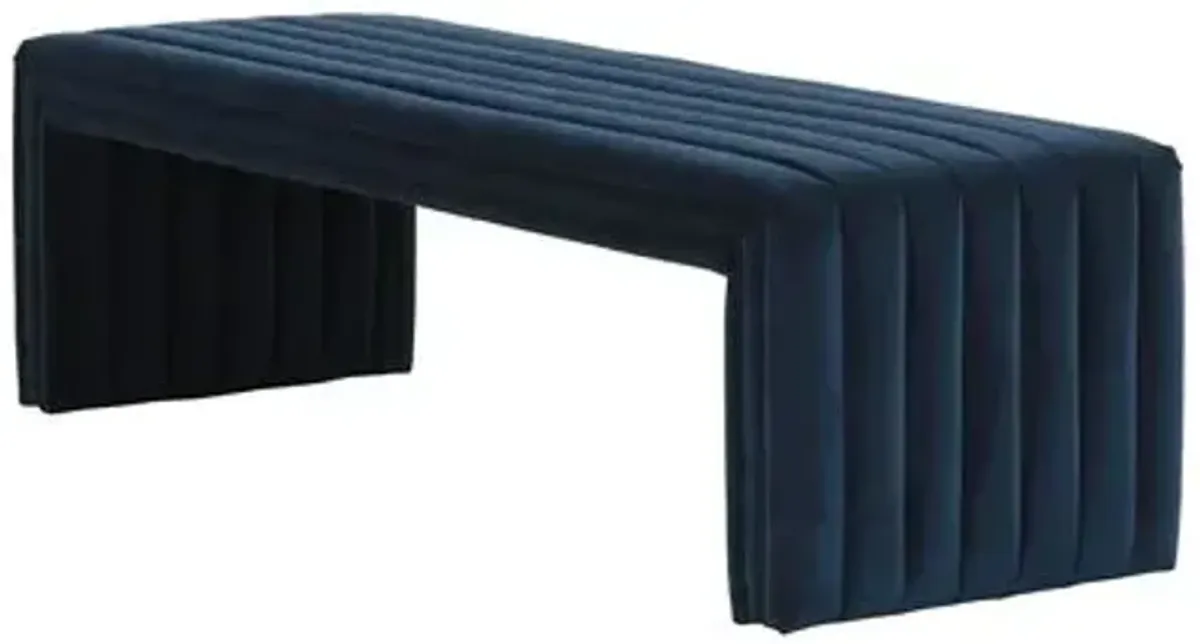 Vivian Velvet Bench - Blue