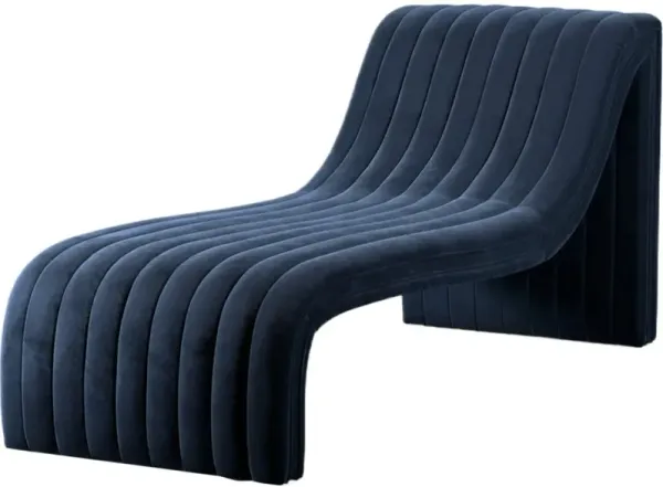 Vivian Velvet Chaise Lounge - Blue - Comfortable, Sturdy, Stylish