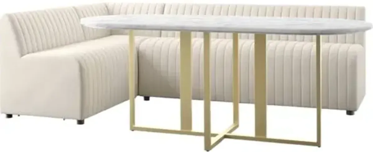Vivian Corner Dining Banquette - Beige
