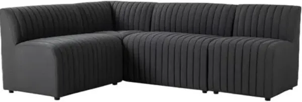 Deacon Channel Tufted L-Shape Dining Banquette - Gray