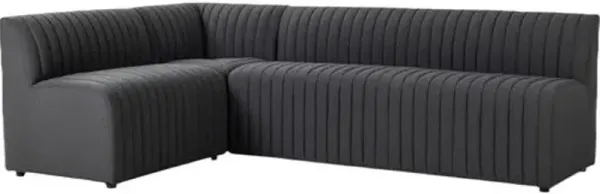 Deacon Channel Tufted L-Shape Dining Banquette - Gray