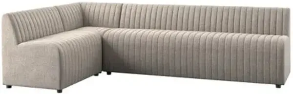 Deacon Channel Tufted L-Shape Dining Banquette - Beige