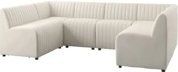Deacon Channel Tufted U-Shape Dining Banquette - Beige